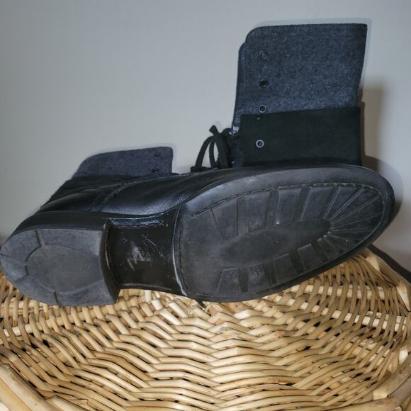 Mens Black Leather Boots Mind Overmatter Size 8.5 US Kenneth Cole M62709 Combat main image 8